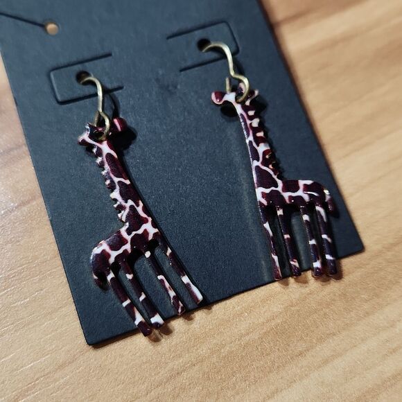 ✍️Handmade✍️ Giraffe Earring, Poem & Gift Box Set - Picture 2 of 11